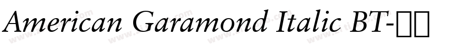 American Garamond Italic BT字体转换